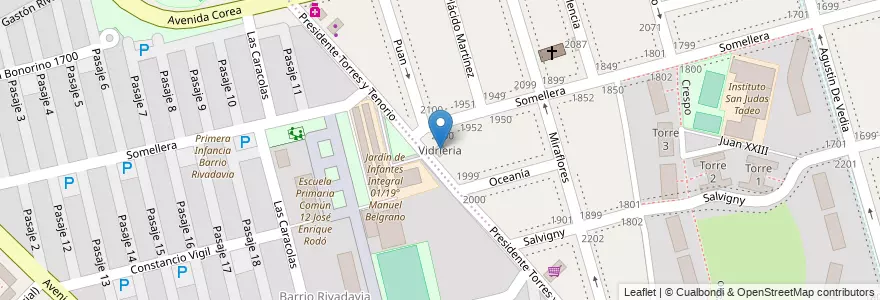 Mapa de ubicacion de Vidrieria, Parque Chacabuco en آرژانتین, Ciudad Autónoma De Buenos Aires, Comuna 7, Buenos Aires.