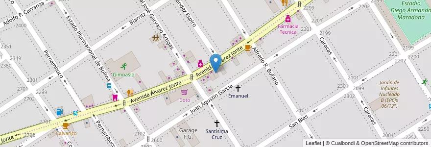 Mapa de ubicacion de Vidrieria, Villa General Mitre en アルゼンチン, Ciudad Autónoma De Buenos Aires, ブエノスアイレス, Comuna 11.