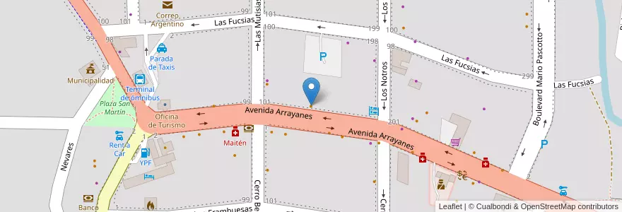 Mapa de ubicacion de Viejo Fred en Arjantin, Şili, Neuquén, Departamento Los Lagos, Villa La Angostura, Villa La Angostura.