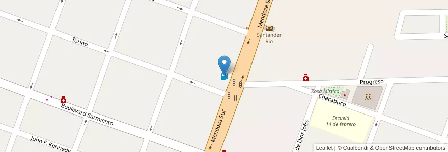 Mapa de ubicacion de Viejo Nogal GNC en Arjantin, San Juan, Şili, Rawson.
