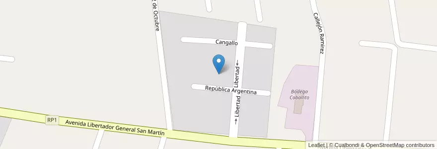 Mapa de ubicacion de Villa 12 de Octubre en アルゼンチン, サンフアン州, チリ, Santa Lucía.