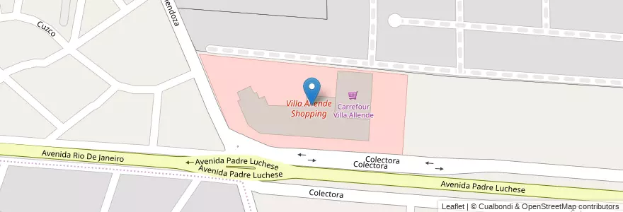 Mapa de ubicacion de Villa Allende Shopping en Argentina, Córdoba, Departamento Colón, Municipio De Villa Allende, Pedanía Río Ceballos, Villa Allende.