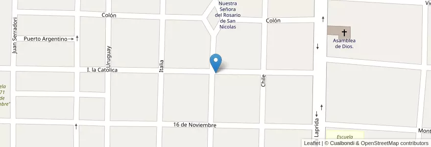 Mapa de ubicacion de Villa Belgrano en Arjantin, Corrientes, Departamento Curuzú Cuatiá, Municipio De Curuzú Cuatiá.