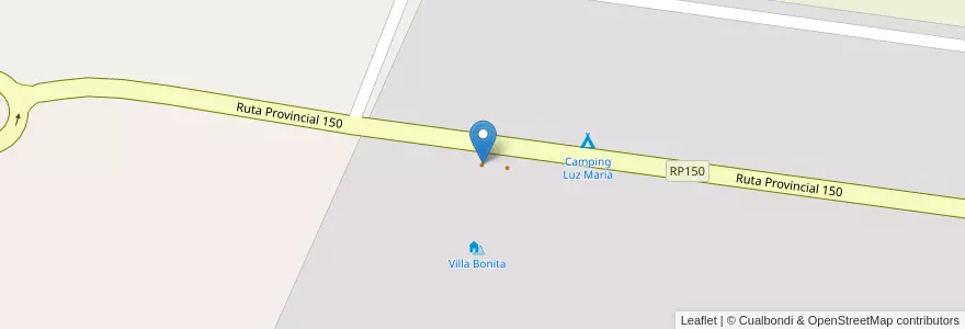 Mapa de ubicacion de Villa Bonita en Arjantin, Şili, Mendoza, Departamento San Rafael, Distrito Veinticinco De Mayo.