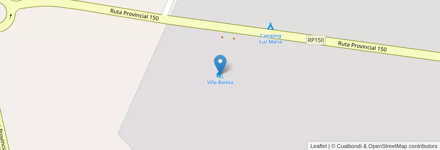 Mapa de ubicacion de Villa Bonita en الأرجنتين, تشيلي, Mendoza, Departamento San Rafael, Distrito Veinticinco De Mayo.
