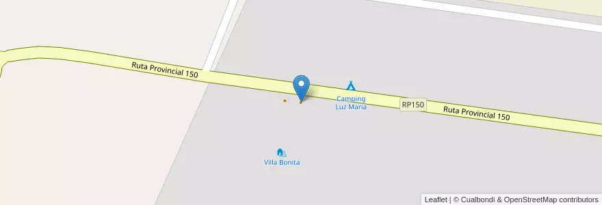 Mapa de ubicacion de Villa Bonita en アルゼンチン, チリ, メンドーサ州, Departamento San Rafael, Distrito Veinticinco De Mayo.