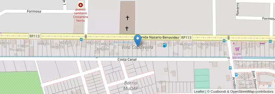 Mapa de ubicacion de Villa Capdevilla en Argentina, San Juan, Chile, Rivadavia.
