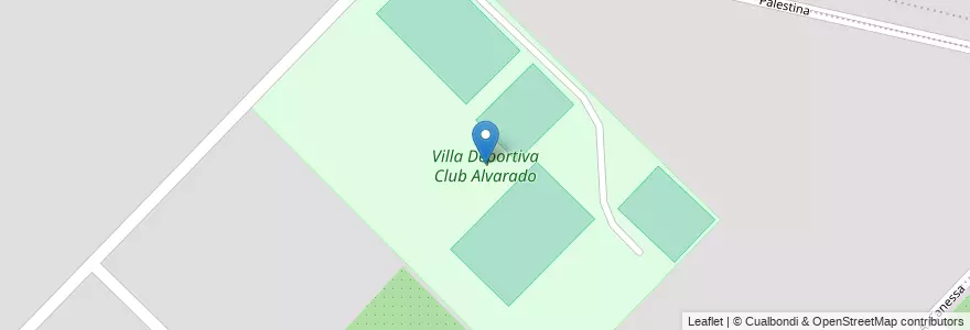 Mapa de ubicacion de Villa Deportiva Club Alvarado en Аргентина, Буэнос-Айрес, Partido De General Pueyrredón, Mar Del Plata.