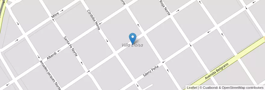 Mapa de ubicacion de Villa Eloisa en アルゼンチン, サンティアゴ・デル・エステロ州, Departamento Banda, La Banda.