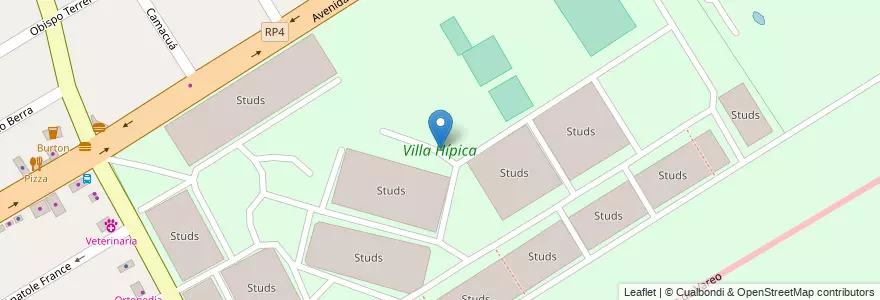 Mapa de ubicacion de Villa Hípica en アルゼンチン, ブエノスアイレス州, Partido De San Isidro, San Isidro.