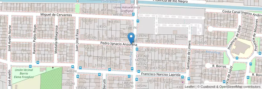 Mapa de ubicacion de Villa Huazihul en 아르헨티나, San Juan, 칠레, Rivadavia.