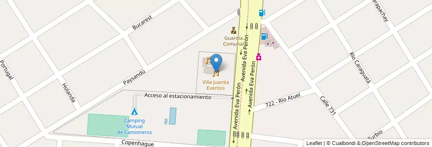 Mapa de ubicacion de Villa Juanita Eventos en アルゼンチン, ブエノスアイレス州, Partido De Florencio Varela.