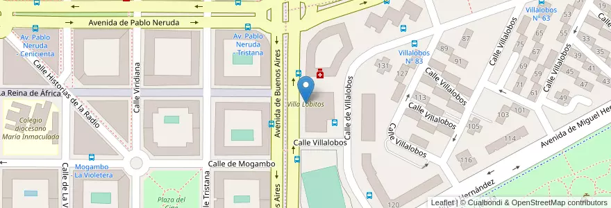 Mapa de ubicacion de Villa Lobitos en Испания, Мадрид, Мадрид, Área Metropolitana De Madrid Y Corredor Del Henares, Мадрид.