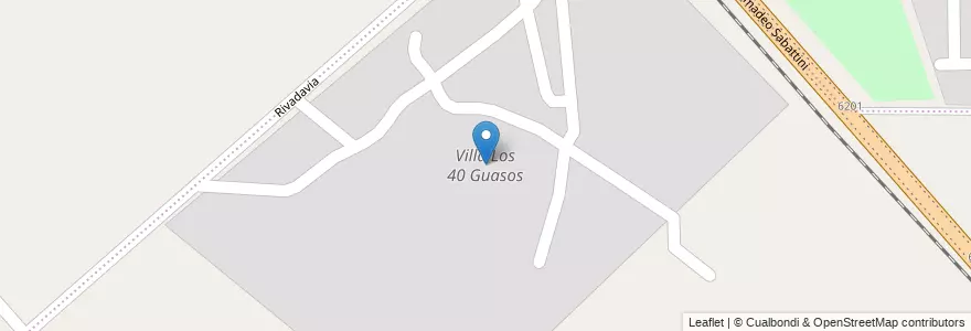Mapa de ubicacion de Villa Los 40 Guasos en Argentina, Córdoba, Departamento Capital, Pedanía Capital, Córdoba, Municipio De Córdoba.
