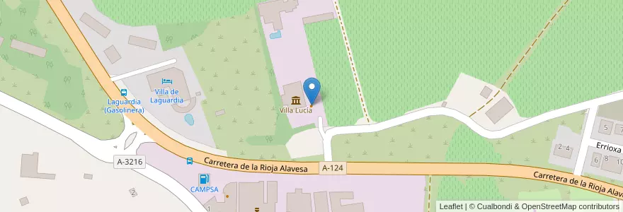 Mapa de ubicacion de Villa Lucia espacio gastronómico en Spagna, Euskadi, Araba/Álava, Arabako Errioxa/Rioja Alavesa, Laguardia.