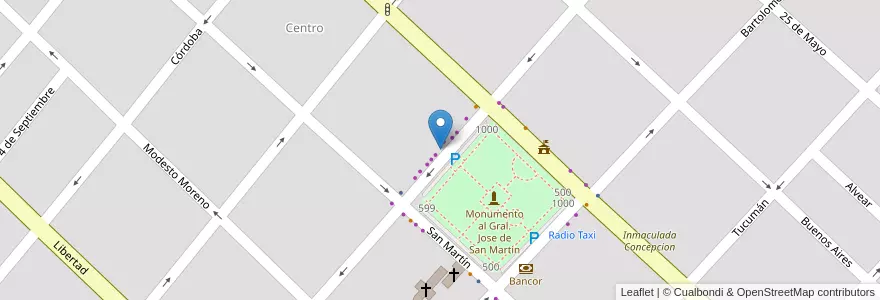 Mapa de ubicacion de Villa Nueva II en Аргентина, Кордова, Departamento General San Martín, Pedanía Villa Nueva, Municipio De Villa Nueva, Villa Nueva.