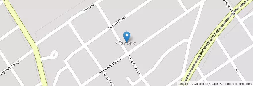 Mapa de ubicacion de Villa nueva en アルゼンチン, サンティアゴ・デル・エステロ州, Departamento Banda, La Banda.