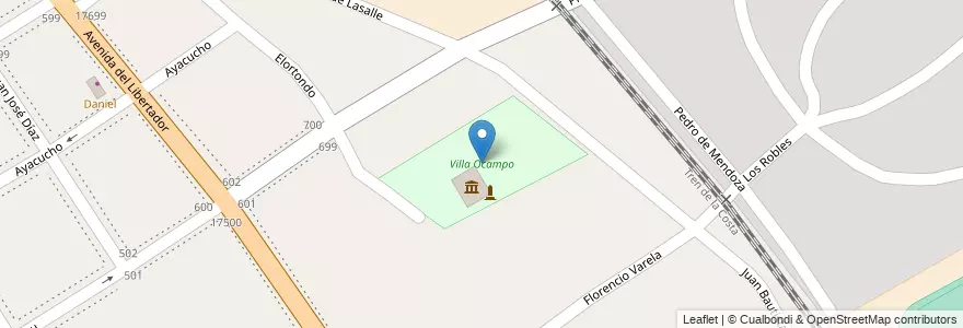 Mapa de ubicacion de Villa Ocampo en Argentina, Buenos Aires, Partido De San Isidro, Beccar.
