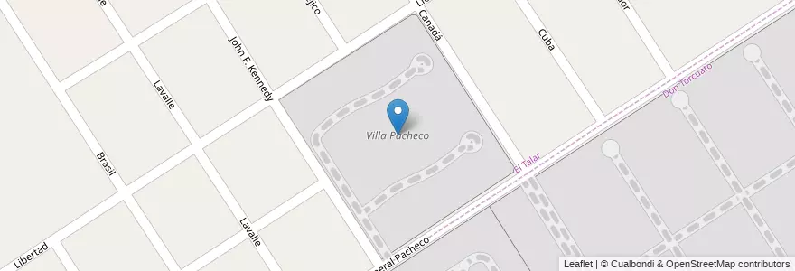 Mapa de ubicacion de Villa Pacheco en Arjantin, Buenos Aires, Partido De Tigre, El Talar.