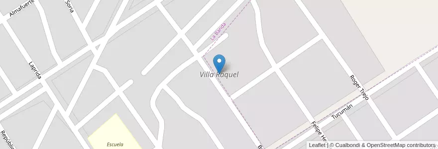 Mapa de ubicacion de Villa Raquel en アルゼンチン, サンティアゴ・デル・エステロ州, Departamento Banda, La Banda.