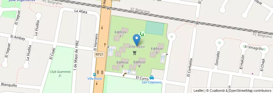 Mapa de ubicacion de Villa Rossi en アルゼンチン, ブエノスアイレス州, Partido De La Matanza, Ciudad Evita.