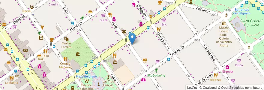 Mapa de ubicacion de Villa San José, Belgrano en アルゼンチン, Ciudad Autónoma De Buenos Aires, ブエノスアイレス, Comuna 13.