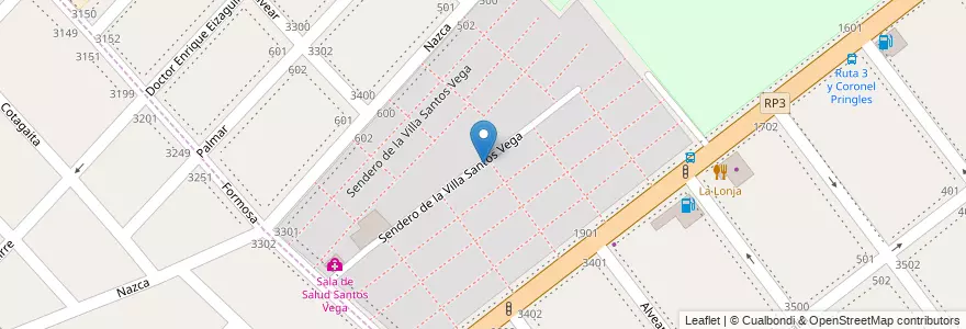 Mapa de ubicacion de Villa Santos Vega en Аргентина, Буэнос-Айрес, Partido De La Matanza, Lomas Del Mirador.