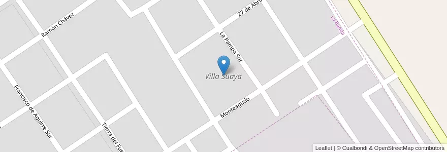 Mapa de ubicacion de Villa Suaya en アルゼンチン, サンティアゴ・デル・エステロ州, Departamento Banda, La Banda.