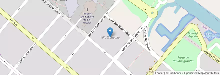 Mapa de ubicacion de Villa Tranquila en Argentina, Buenos Aires, Partido De San Nicolás, San Nicolás De Los Arroyos.