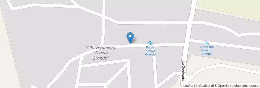 Mapa de ubicacion de Villa Veraniega "Arroyo Grande" en アルゼンチン, チリ, メンドーサ州, Departamento Tunuyán, Distrito Los Chacales.