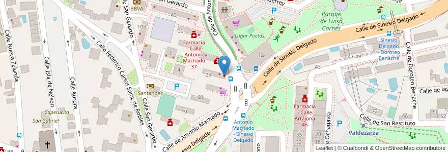 Mapa de ubicacion de Villadehesa en Spanje, Comunidad De Madrid, Comunidad De Madrid, Área Metropolitana De Madrid Y Corredor Del Henares, Madrid.