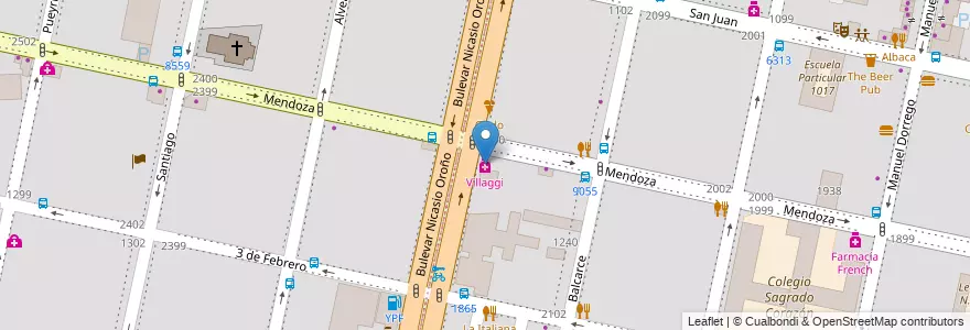 Mapa de ubicacion de Villaggi en الأرجنتين, سانتا في, Departamento Rosario, Municipio De Rosario, روساريو.
