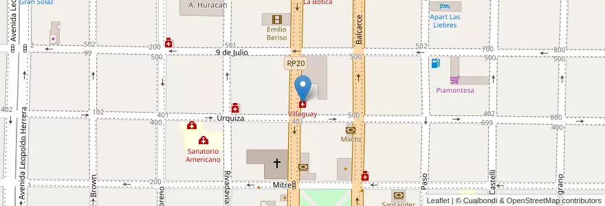 Mapa de ubicacion de Villaguay en 阿根廷, 恩特雷里奥斯省, Departamento Villaguay, Distrito Lucas Al Sud, Villaguay.