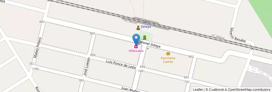 Mapa de ubicacion de Villanueva en Argentinien, Provinz Buenos Aires, Partido Del Pilar, Zelaya.