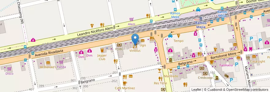 Mapa de ubicacion de Vinicius en الأرجنتين, بوينس آيرس, Partido De La Matanza, Ramos Mejía.