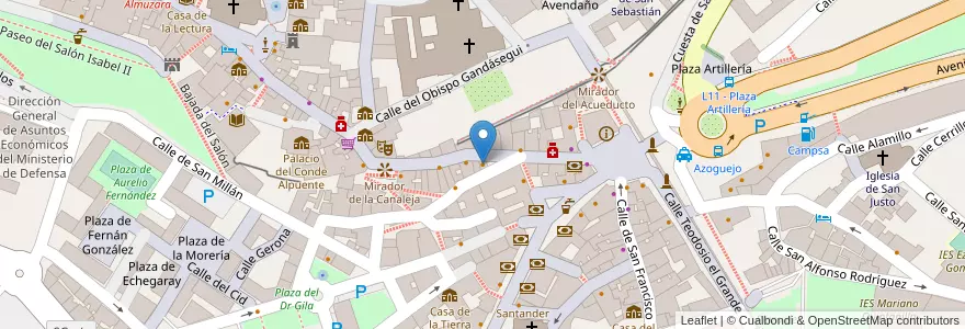 Mapa de ubicacion de Vino, alegría y cerveza fría en スペイン, カスティーリャ・イ・レオン州, Segovia, Segovia.