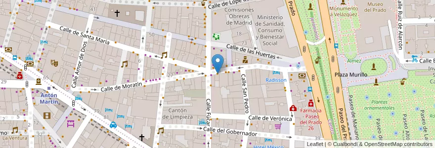 Mapa de ubicacion de Vinoteca Moratin en Spanien, Autonome Gemeinschaft Madrid, Autonome Gemeinschaft Madrid, Área Metropolitana De Madrid Y Corredor Del Henares, Madrid.
