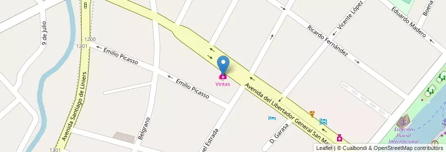 Mapa de ubicacion de Vintas en Argentinië, Buenos Aires, Partido De Tigre, Tigre.