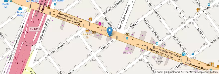 Mapa de ubicacion de Violet, Villa Devoto en Argentina, Buenos Aires, Comuna 11.