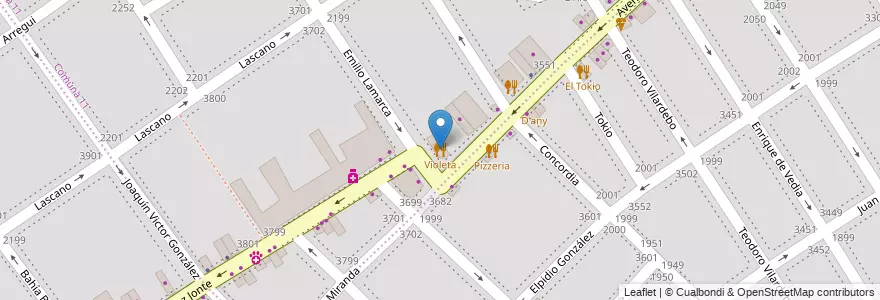 Mapa de ubicacion de Violeta, Villa del Parque en Argentinien, Ciudad Autónoma De Buenos Aires, Buenos Aires, Comuna 11.