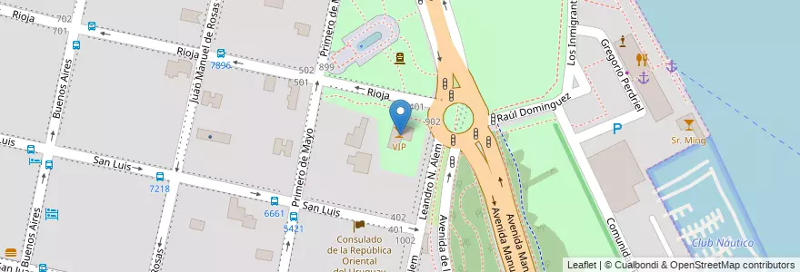 Mapa de ubicacion de VIP en الأرجنتين, سانتا في, Departamento Rosario, Municipio De Rosario, روساريو.