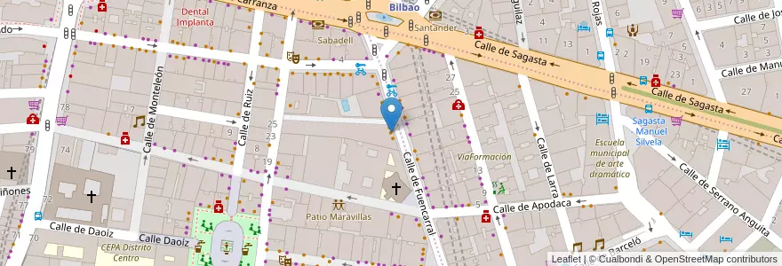 Mapa de ubicacion de VIPS en Spagna, Comunidad De Madrid, Comunidad De Madrid, Área Metropolitana De Madrid Y Corredor Del Henares, Madrid.