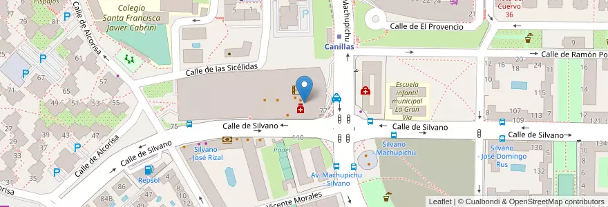 Mapa de ubicacion de Vips en Spanien, Autonome Gemeinschaft Madrid, Autonome Gemeinschaft Madrid, Área Metropolitana De Madrid Y Corredor Del Henares, Madrid.