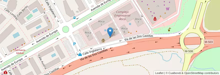 Mapa de ubicacion de Vips en Spanien, Autonome Gemeinschaft Madrid, Autonome Gemeinschaft Madrid, Área Metropolitana De Madrid Y Corredor Del Henares, Pozuelo De Alarcón.