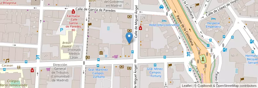 Mapa de ubicacion de VIPS en Spanien, Autonome Gemeinschaft Madrid, Autonome Gemeinschaft Madrid, Área Metropolitana De Madrid Y Corredor Del Henares, Madrid.