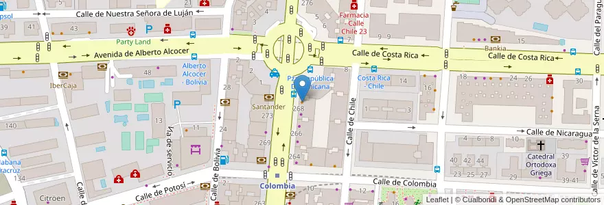 Mapa de ubicacion de VIPS en إسبانيا, منطقة مدريد, منطقة مدريد, Área Metropolitana De Madrid Y Corredor Del Henares, مدريد.