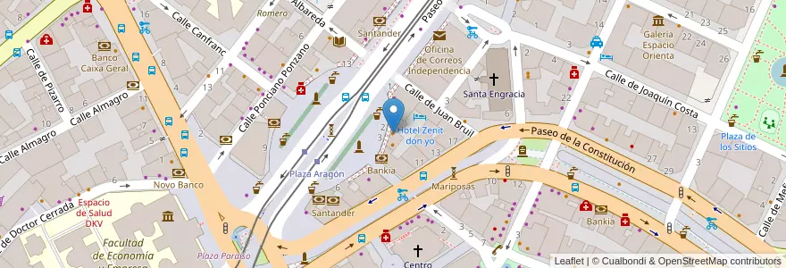 Mapa de ubicacion de VIPS en スペイン, アラゴン州, サラゴサ, Zaragoza, サラゴサ.