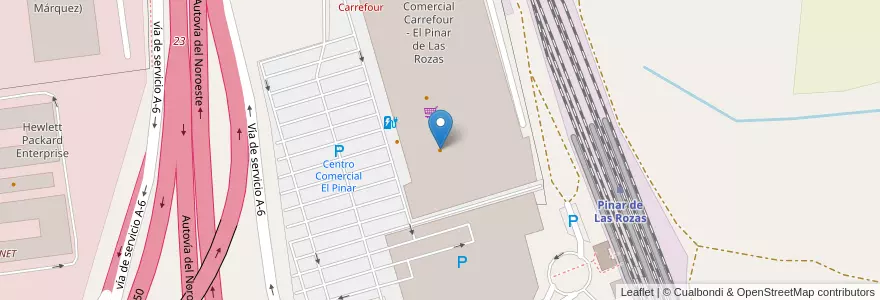 Mapa de ubicacion de VIPS Smart en Sepanyol, Comunidad De Madrid, Comunidad De Madrid, Área Metropolitana De Madrid Y Corredor Del Henares, Las Rozas De Madrid.