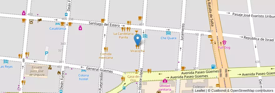 Mapa de ubicacion de Viracocha en 阿根廷, Salta, Capital, Municipio De Salta, Salta.