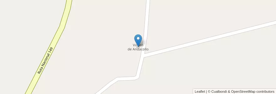 Mapa de ubicacion de Virgen de Andacollo en Argentinien, San Juan, Chile, Iglesia.